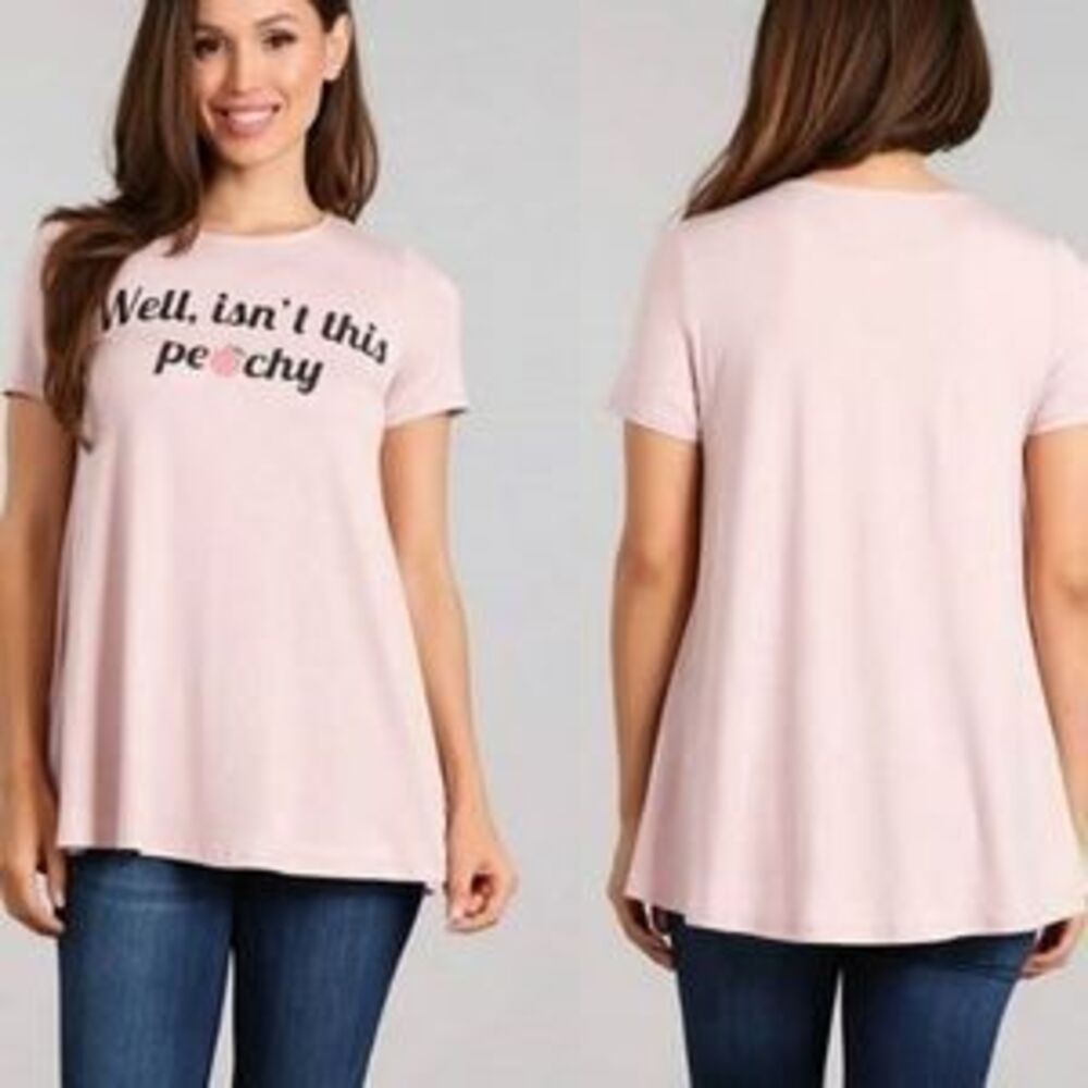 ZARA PINK Well isn't that Peachy Tee Shirt
